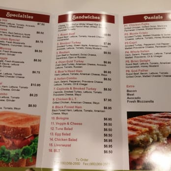 Whole Deli - Menu (front) - Delis Near Me - Glastonbury, Connecticut