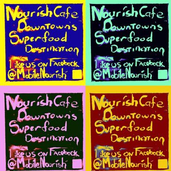 Nourish Cafe - four different signs - New American Near Me - Mobile, Alabama Nourish Cafe - four different signs - New American Near Me - Mobile, Alabama