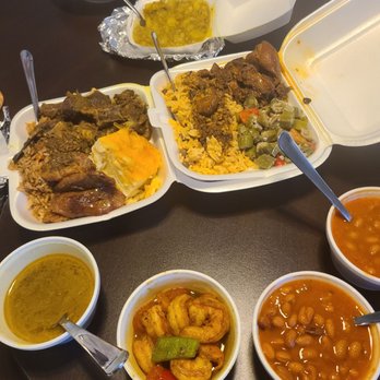 Singhs Fast Food - We had shrimp, goat, pork, fried rice beans and rice, red beans, okra, and potatoes with curry - Caribbean Near Me - Christiansted, Virgin Islands Singhs Fast Food - We had shrimp, goat, pork, fried rice beans and rice, red beans, okra, and potatoes with curry - Caribbean Near Me - Christiansted, Virgin Islands