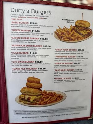 Menu photo 3 Durty Gurt's Galena, IL