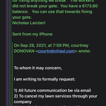 All Pro Lawn Care & Design - Why would you tell me to use money for services you already provided to fix a fence you 'didnt' break if you really 'didnt' break it? - Landscaping Near Me - Massapequa, New York