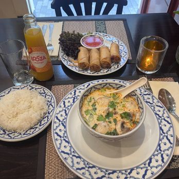 Little Thai Prince - Coconut chicken Tom Yum and fried egg rolls - Thai Near Me - Amsterdam, New Hampshire Little Thai Prince - Coconut chicken Tom Yum and fried egg rolls - Thai Near Me - Amsterdam, New Hampshire