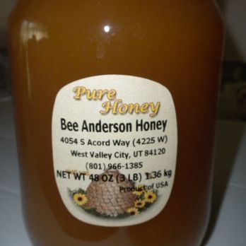 Bee Anderson Honey - label on a jar of honey - Honey Near Me - West Valley City, Utah Bee Anderson Honey - label on a jar of honey - Honey Near Me - West Valley City, Utah