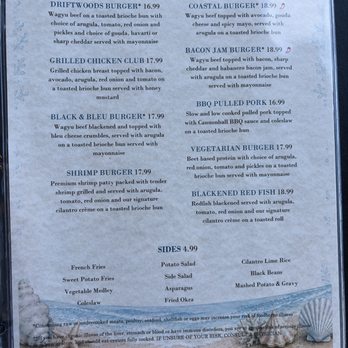 Driftwoods Coastal Grill - Sandwiches/sides menu - Seafood Near Me - Titusville, Florida Driftwoods Coastal Grill - Sandwiches/sides menu - Seafood Near Me - Titusville, Florida