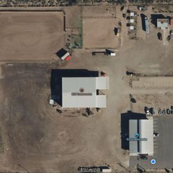 DeWitt Ranch Supply - Aerial view of the property. Plenty of room for trailer turnaround, with in and out gates.