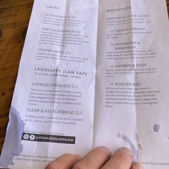 Clean Slate Wine Bar - Menu - Wine Bars Near Me - Solvang, California Clean Slate Wine Bar - Menu - Wine Bars Near Me - Solvang, California