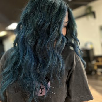Megan Rae Ann - Blended balayage with denim blue vivid color - Hair Stylists Near Me - Lodi, California Megan Rae Ann - Blended balayage with denim blue vivid color - Hair Stylists Near Me - Lodi, California