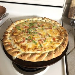 Papa Murphy's - Stuffed with everything in it including garlic ranch sauce instead of regular pizza sauce!