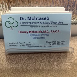 Hamdy A. Mohtaseb, MD, FACP -  Cancer Center and Blood Disorders - Contact card