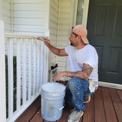 Zelaya painting and pressure washing - Repaired wooden railings with new tops. Awesome work Carlos.