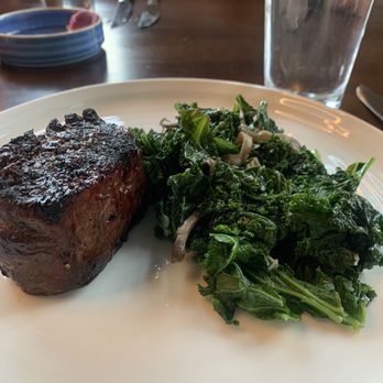 Six Hundredº - Filet Mignon with a side of wilted Kale. - Steakhouses Near Me - Winston-Salem, North Carolina