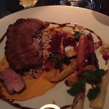 Deuxave - Spiced Long Island Duck Breast* Arrowhead Cabbage, Sweet Potato, Wild Mushrooms, Santa Rosa Plum, Foie Gras, Jus. Price:$39.00 - New American Near Me - Boston, Massachusetts