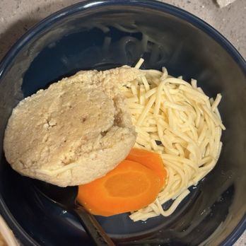 DZ Akin's - Cross section of matzo ball - Delis Near Me - San Diego, California DZ Akin's - Cross section of matzo ball - Delis Near Me - San Diego, California