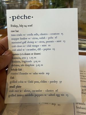 Menu photo 2 Peche Seafood and Grill New Orleans, LA Menu photo 2 Peche Seafood and Grill New Orleans, LA