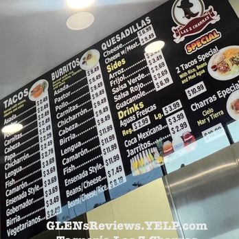 Taqueria Las 3 Charras - Their menu up close. - Mexican Near Me - Carson, California Taqueria Las 3 Charras - Their menu up close. - Mexican Near Me - Carson, California