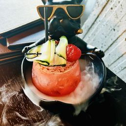 Polanco Margarita. It's watermelon and the only drink that comes with this presentation. Very good Polanco Margarita. It's watermelon and the only drink that comes with this presentation. Very good