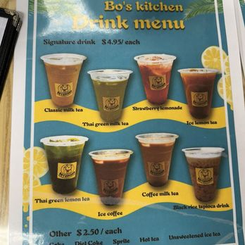 Bo’s Kitchen - Drink menu 07.28.2025 - Chicken Wings Near Me - Honolulu, Hawaii