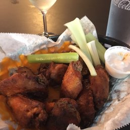 10 piece wings with Blue Cheese on the side. I love good Blue Cheese and theirs was good! 10 piece wings with Blue Cheese on the side. I love good Blue Cheese and theirs was good!