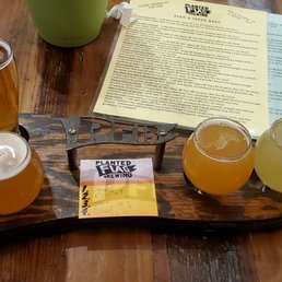 Beer flight with names in order left to right 1-4 Beer flight with names in order left to right 1-4