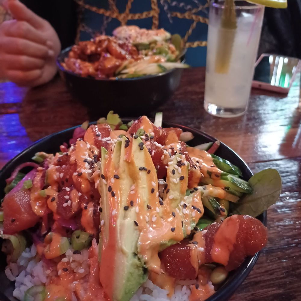 Rockaway Tiki Bar - Tuna poke up front, chicken poke (?) In the back - Tiki Bars Near Me - Queens, New York Rockaway Tiki Bar - Tuna poke up front, chicken poke (?) In the back - Tiki Bars Near Me - Queens, New York