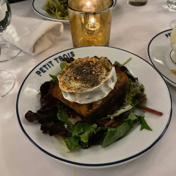 Petit Trois - Warmed goat cheese Salad - French Near Me - Sherman Oaks, California Petit Trois - Warmed goat cheese Salad - French Near Me - Sherman Oaks, California