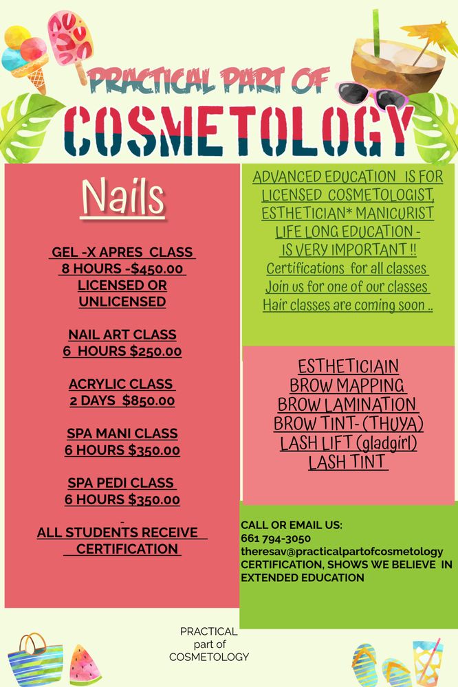 PRACTICAL PART OF COSMETOLOGY Lancaster, California Cosmetology