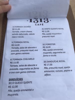 Menu photo 1 1313 Café Florianópolis, SC