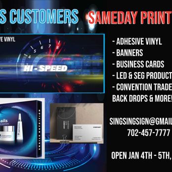 Sing Sing Sign - Open for our CES Customers. We can do same day printing. We are open in the weekends Jan 4th - 5th 2025. Place your orders today! - Printing Services Near Me - Las Vegas, Nevada Sing Sing Sign - Open for our CES Customers. We can do same day printing. We are open in the weekends Jan 4th - 5th 2025. Place your orders today! - Printing Services Near Me - Las Vegas, Nevada