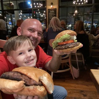 Burt & Max's - my son Maximus and I enjoying juicy 1/2 lb burgers - Bars Near Me - Delray Beach, Florida