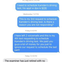 Alliance Driving School - Screenshot of text with the driving school owner