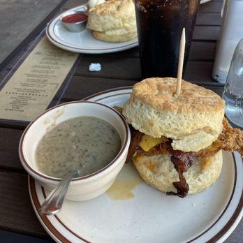 Denver Biscuit Co - Golden - The Franklin with spicy chicken - Desserts Near Me - Golden, Colorado Denver Biscuit Co - Golden - The Franklin with spicy chicken - Desserts Near Me - Golden, Colorado