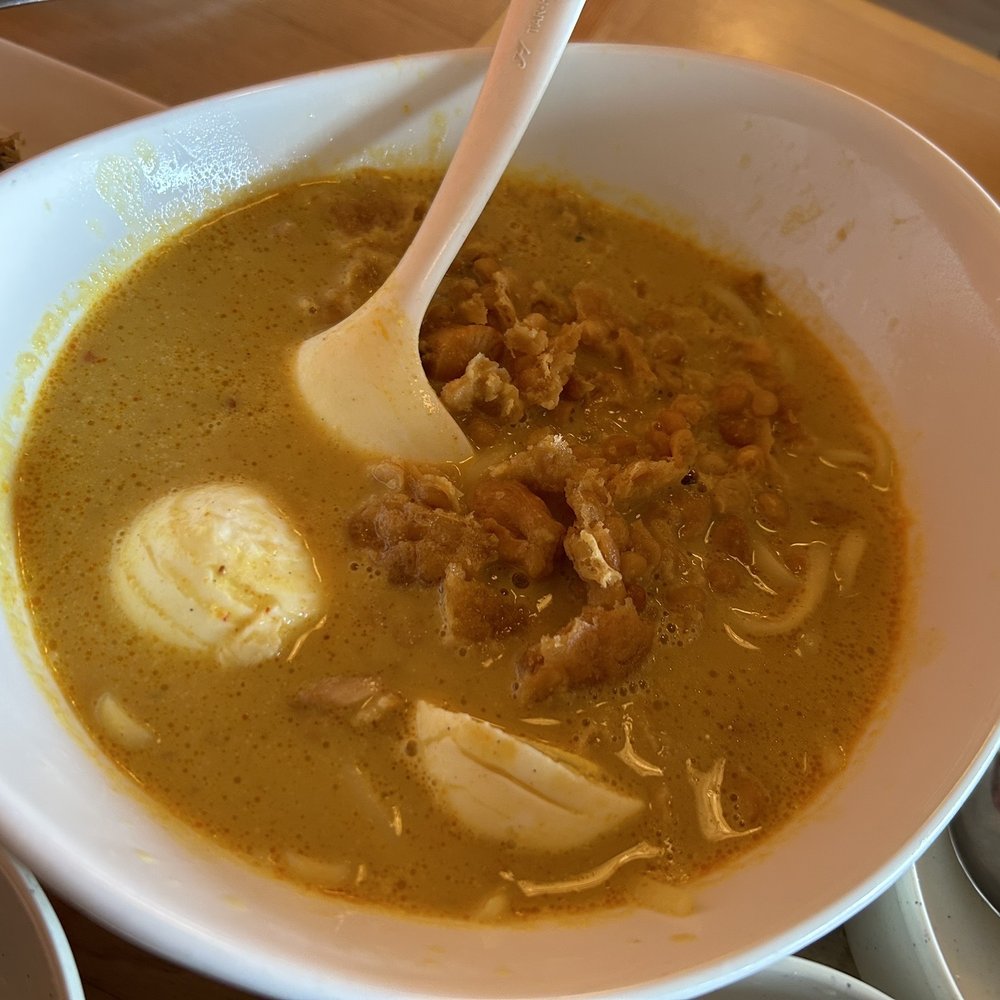 Burmese Kitchen - Ong Noh Kau Swel - Coconut Chicken Soup ~ $13.95 - Burmese Near Me - San Francisco, California Burmese Kitchen - Ong Noh Kau Swel - Coconut Chicken Soup ~ $13.95 - Burmese Near Me - San Francisco, California