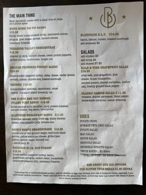 Menu photo 2 Bluffside Provisions & Butchery Boise, ID