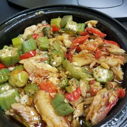 Salt fish and Okra. Breakfast of champs Salt fish and Okra. Breakfast of champs