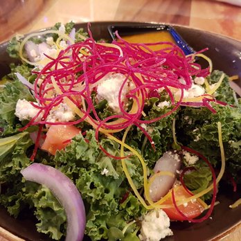 Three's Bar & Grill - Upcountry Kale Salad,$12 prior to tax - Asian Fusion Near Me - Kihei, Hawaii Three's Bar & Grill - Upcountry Kale Salad,$12 prior to tax - Asian Fusion Near Me - Kihei, Hawaii