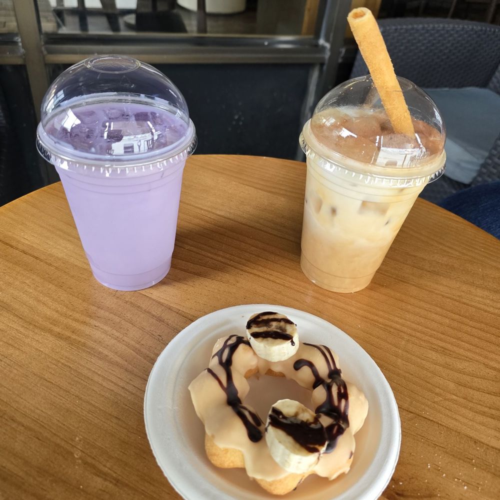Sweet potato latte. Tiramasu latte. Banana mochinut Sweet potato latte. Tiramasu latte. Banana mochinut