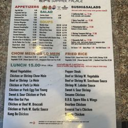 Summer Palace - Menu