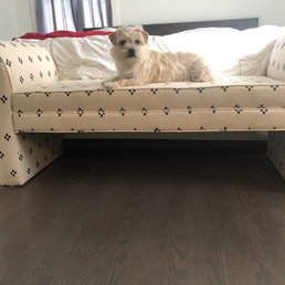 Flea market Bench reupholstered in Balinese fabric. Flea market Bench reupholstered in Balinese fabric.