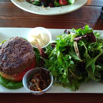 Mellow Minded Cafe - Grass fed burger (no bun) with side salad. - Juice Bars & Smoothies Near Me - Harrisburg, Pennsylvania
