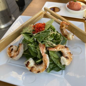 Nobu Restaurant - Spinach salad with grilled shrimp - Japanese Near Me - Cabo San Lucas, BCS