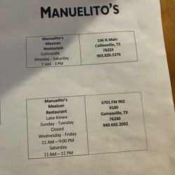 Los Manuelito's - Menu