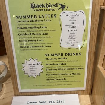 Blackbird Books & Coffee - Menu - Bookstores Near Me - Raleigh, North Carolina Blackbird Books & Coffee - Menu - Bookstores Near Me - Raleigh, North Carolina