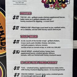 Crave Cafe And Catering - Food truck menu