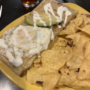 16 Tons Cafe - El Ranchero Savory vegan crepe with tortilla chips - Coffee & Tea Near Me - Eugene, Oregon