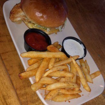 Jake's Billiards - Grilled Chicken Sandwich and Fries - Pool Halls Near Me - Greensboro, North Carolina