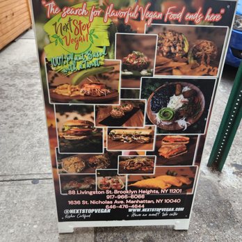 Next Stop Vegan - Sign on street. - Vegan Near Me - Brooklyn, New York