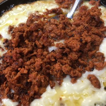 Tacos Express - Queso fundido with chorizo (they offer flour or corn tortillas to go with it) - Mexican Near Me - Orlando, Florida Tacos Express - Queso fundido with chorizo (they offer flour or corn tortillas to go with it) - Mexican Near Me - Orlando, Florida