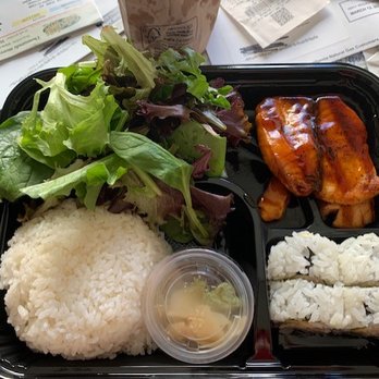 Umebana - bento box - Salmon on top - Japanese Near Me - Duarte, California Umebana - bento box - Salmon on top - Japanese Near Me - Duarte, California