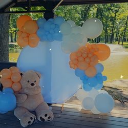 Circle arch with half circle balloon arch