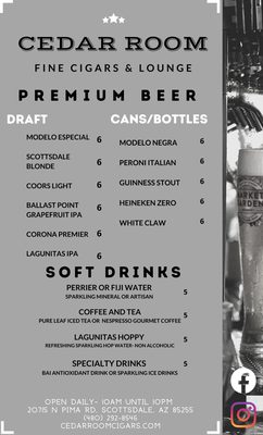 Menu photo 1 CEDAR ROOM Fine Cigars & Lounge Scottsdale, AZ Menu photo 1 CEDAR ROOM Fine Cigars & Lounge Scottsdale, AZ